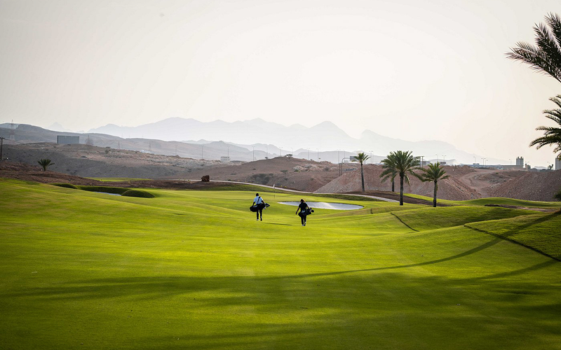 Golf green field